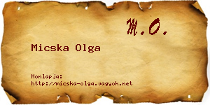 Micska Olga névjegykártya
