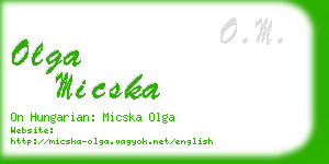 olga micska business card
